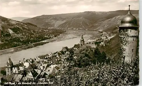 AK / Ansichtskarte  Zell_Mosel Weinstadt der Schwarzen Kate Moselpanorama