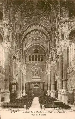 AK / Ansichtskarte  Lyon_69_Rhone Interieur de la Basilique de ND de Fourviere Vue de l'entree