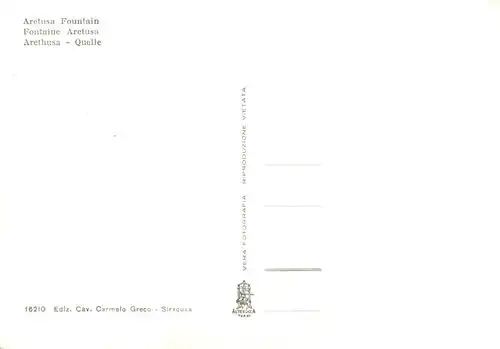 AK / Ansichtskarte  Siracusa_Syrakus_Sicilia Arethusa Quelle