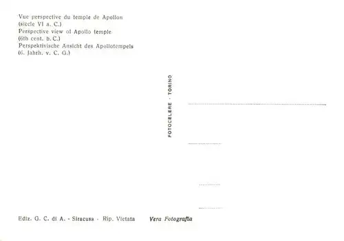 AK / Ansichtskarte  Siracusa_Syrakus_Sicilia Veduta prospettica del tempio di Apollo