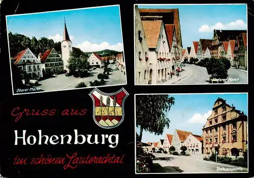AK / Ansichtskarte 73914103 Hohenburg_Oberpfalz Oberer Markt Unterer Markt Rathauspartie