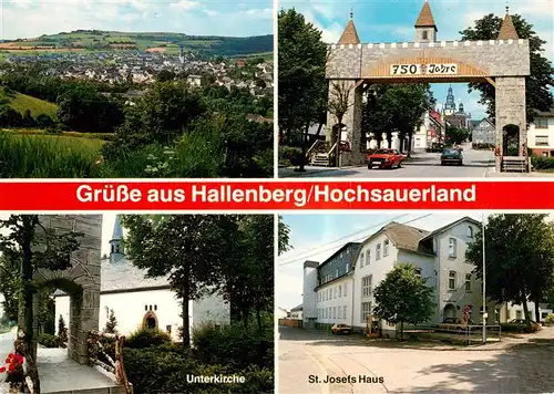 AK / Ansichtskarte  Hallenberg Panorama Ortspartie Unterkirche St Josefs Haus