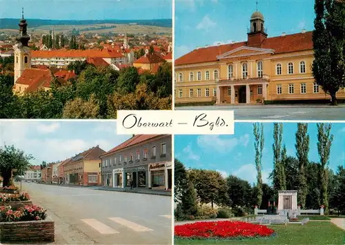 AK / Ansichtskarte  Oberwart_Burgenland_AT Teilansichten Stadtpanorama Rathaus Park Gedenkstaette