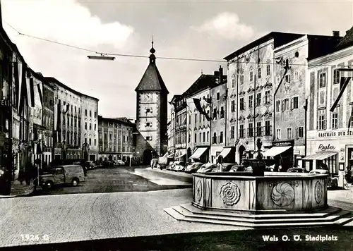 AK / Ansichtskarte  Wels_Oberoesterreich_AT Stadtplatz Brunnen