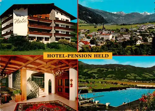 AK / Ansichtskarte  Fuegen_Zillertal_Tirol_AT Hotel Pension Held Foyer Freibad Panorama Alpen