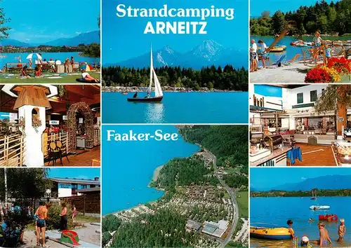 AK / Ansichtskarte  Faak_am_See_Finkenstein Strandcamping Arneitz am Faaker See Badestrand Gaststaette Minigolf