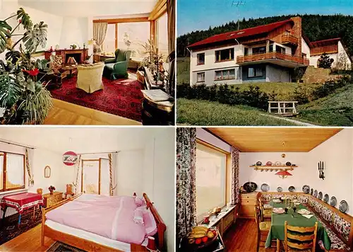 AK / Ansichtskarte  Mitteltal_Schwarzwald Pension Haus Bergquell Gastraum Fremdenzimmer