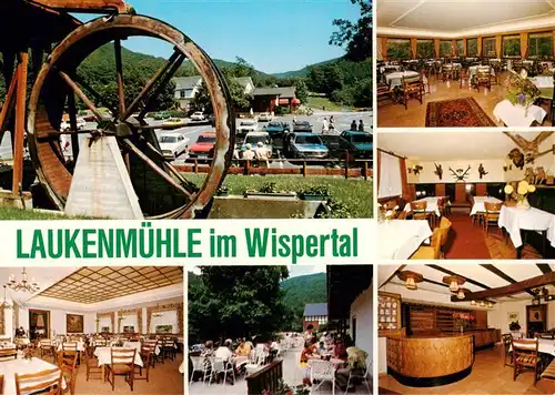 AK / Ansichtskarte 73914217 Lorch_Rheingau Restaurant Café Laukenmuehle Wasserrad