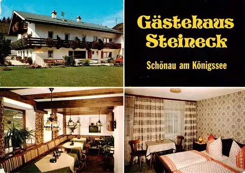 AK / Ansichtskarte 73914218 Schoenau_Koenigssee Gaestehaus Steineck Gastraum Fremdenzimmer