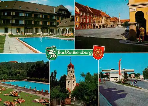 AK / Ansichtskarte 73914241 Bad_Radkersburg Kurhaus Ortspartie Freibad Kirche Grenze