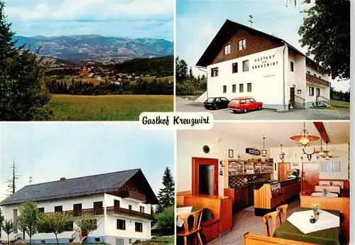 AK / Ansichtskarte  Miesenbach_Birkfeld Gasthof Kreuzwirt Gastraum Panorama