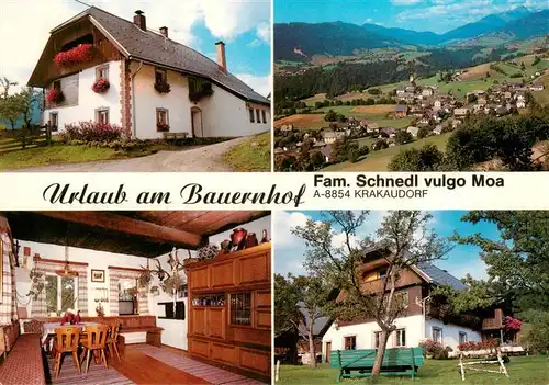 AK / Ansichtskarte  Krakaudorf_Steiermark_AT Urlaub auf dem Bauernhof Fam Schnedl Gaststube Panorama