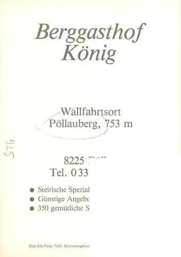 AK / Ansichtskarte  Poellauberg_Steiermark_AT Berggasthof Koenig