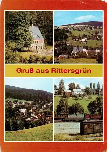 AK / Ansichtskarte 73914340 Rittersgruen Jugendherberge Ernst Scheffler Panorama Teilansicht Museum Oberrittersgruen Schmalspurbahnhof