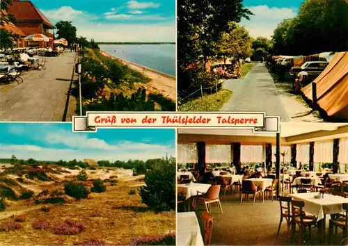 AK / Ansichtskarte  Thuelsfelder_Talsperre_Cloppenburg Hotel Seeblick Terrasse Gastraum Duenen