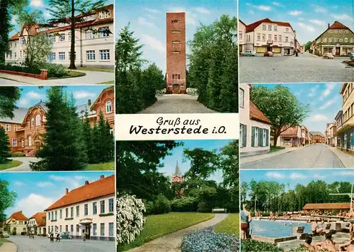 AK / Ansichtskarte 73914363 Westerstede Kreisamt Wasserturm Marktplatz Gemeindekrankenhaus Peter Strasse Hoessenbad