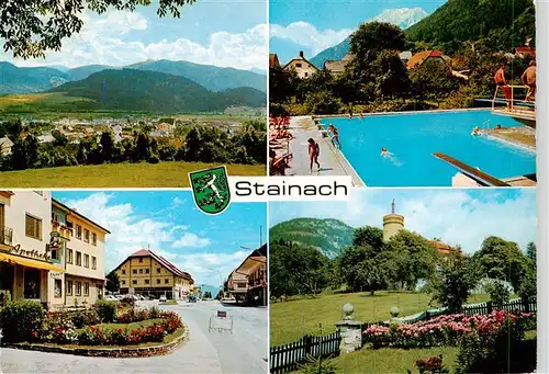 AK / Ansichtskarte 73914383 Stainach Panorama Ortspartie Freibad Park