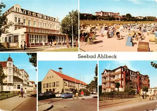 AK / Ansichtskarte  Ahlbeck_Ostseebad Ostseehotel Am Strand FDGB Erholungsheime Bernhard Goering Haus der Erholung Kurt Burger