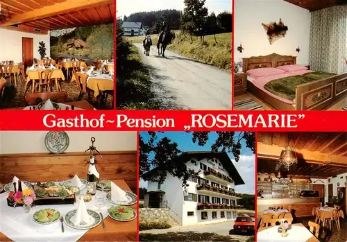 AK / Ansichtskarte 73914445 Anger_Lenggries Gasthof Pension Rosemarie Forellenhof Holzerbauer Reiten Gastraeume Zimmer