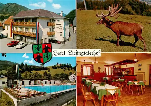 AK / Ansichtskarte  Mautern_Steiermark Hotel Liesingtalerhof Freibad Gaststube Hirsch