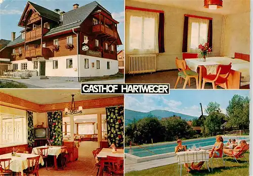 AK / Ansichtskarte  Weissenbach_Enns Gasthof Hartweger Gastraeume Freibad