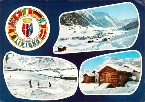 AK / Ansichtskarte  Livigno_Lombardia_IT Skipisten Blockhaeuser