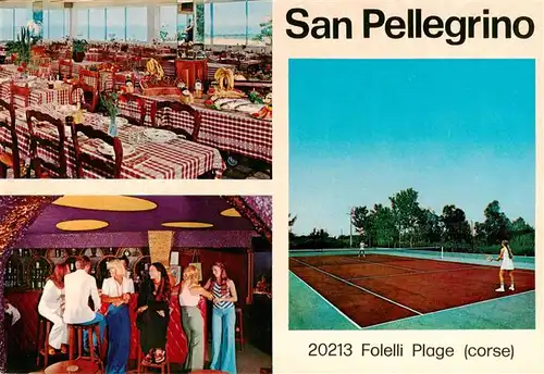 AK / Ansichtskarte  Folelli_Ajaccio_2A_Corse-du-Sud Hotel Restauant Club San Pellegrino Gastraum Bar Tennisplatz