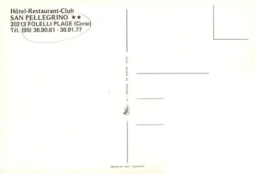 AK / Ansichtskarte  Folelli_Ajaccio_2A_Corse-du-Sud Hotel Restauant Club San Pellegrino Gastraum Bar Tennisplatz