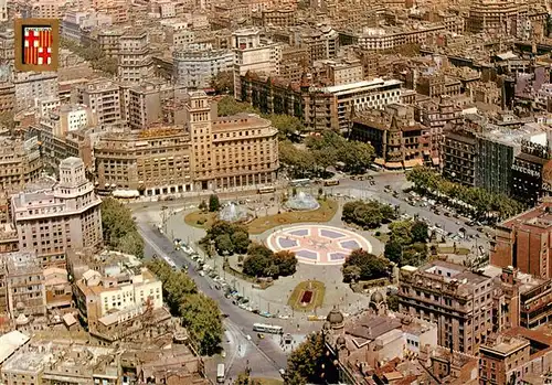 AK / Ansichtskarte  Barcelona_Cataluna Plaza Cataluna Vista aerea