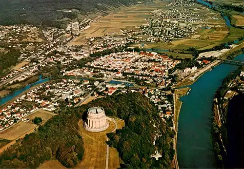 AK / Ansichtskarte  Kelheim_Donau Fliegeraufnahme mit Befreiungshalle