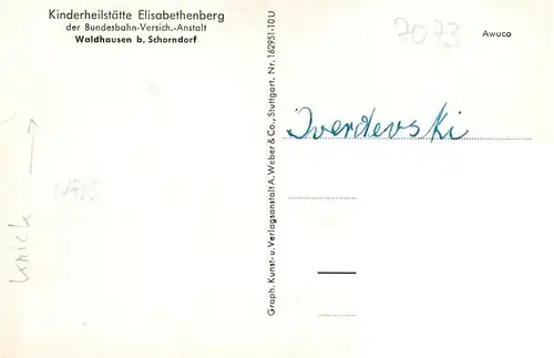 AK / Ansichtskarte  Waldhausen_Lorch Kinderheilstaette Elisabethenberg der Bundesbahn VA