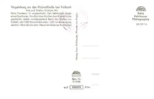 AK / Ansichtskarte  Vogelsburg_Volkach_Bayern Escherndorf Reben Kapelle Panorama Mainpartie Nordheim