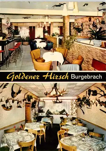 AK / Ansichtskarte  Burgebrach Goldener Hirsch Gastraeume Bar