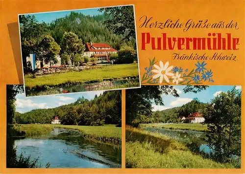 AK / Ansichtskarte  Waischenfeld Gasthof Pension Pulvermuehle Gondelteich Panorama