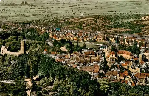 AK / Ansichtskarte  Weinheim_Bergstrasse Fliegeraufnahme mit Burgruine Windeck