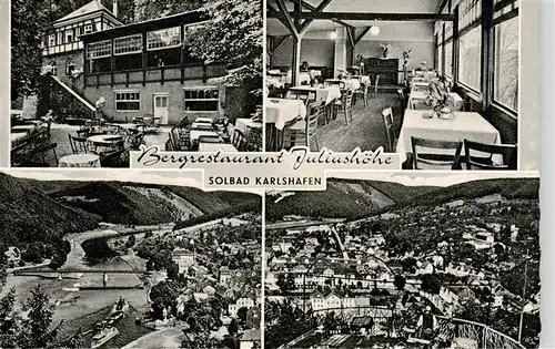 AK / Ansichtskarte  Bad_Karlshafen Bergrestaurant Juliushoehe Gastraum Panorama