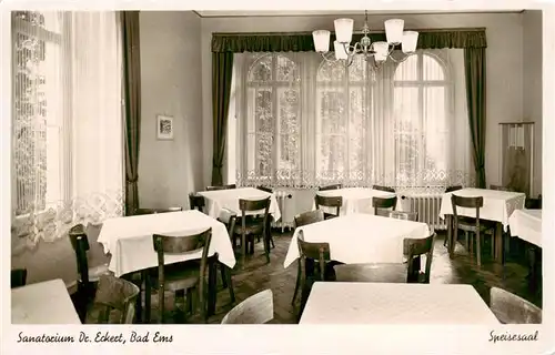 AK / Ansichtskarte 73914711 Bad_Ems Sanatorium Dr Eckert Gaststube