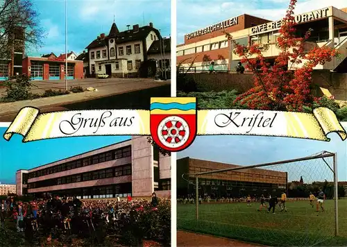 AK / Ansichtskarte 73914870 Kriftel Haus der Vereine mit Feuerwehrgeraetehaus Gesamtschule Schwarzbachhalle Sportplatz