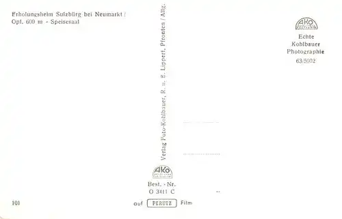 AK / Ansichtskarte  Sulzbuerg Erholungsheim Speisesaal