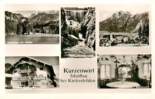 AK / Ansichtskarte 73914913 Schoeffau_Uffing_Staffelsee Hechtsee mit Kaiser Giesenbachklamm Kiefersfelden mit Kaiser Gasthof Kurzenwirt Gastzimmer