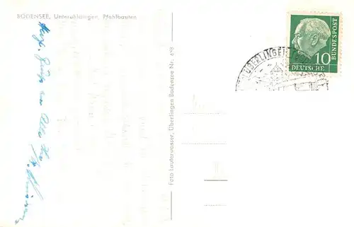 AK / Ansichtskarte  Unteruhldingen-Muehlhofen_Bodensee Pfahlbauten Fliegeraufnahme