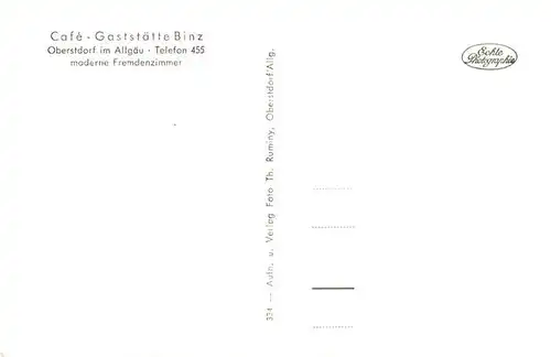 AK / Ansichtskarte  Oberstdorf Cafe Gaststaette Binz