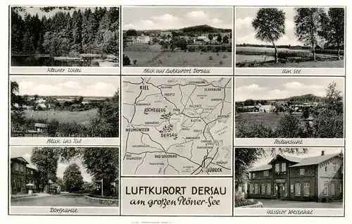 AK / Ansichtskarte 73914921 Dersau Kleiner Uklei Panorama Am See Talblick Dorfpartie Teilansicht Gasthof Westphal