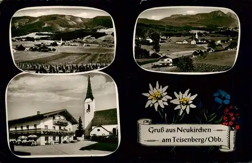 AK / Ansichtskarte  Neukirchen_Teisenberg Panorama Gasthaus Kirche