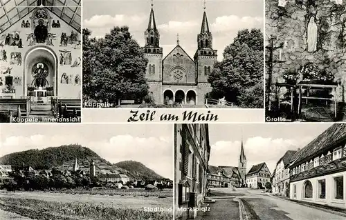 AK / Ansichtskarte  Zeil_Main Kaeppele Inneres Kirche Grotte Stadtbild Marktplatz