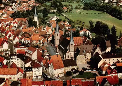 AK / Ansichtskarte  Schluechtern Fliegeraufnahme mit Kirche