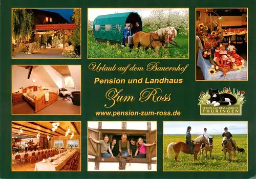 AK / Ansichtskarte 73915019 Witterda Pension und Landhaus Zum Ross Gastraeume Zimmer Pferdebus Reiter
