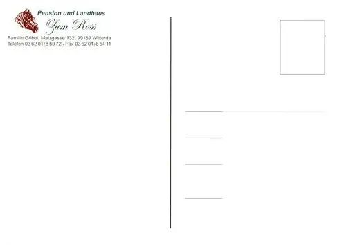 AK / Ansichtskarte  Witterda Pension und Landhaus Zum Ross Gastraeume Zimmer Pferdebus Reiter