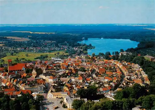 AK / Ansichtskarte  Parchim Fliegeraufnahme mit Wockersee St Georgenkirche und St Marienkirche