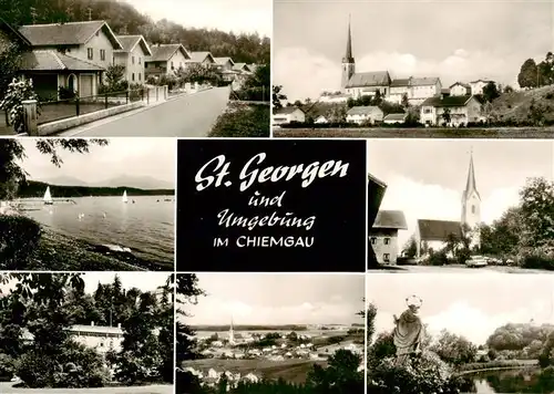 AK / Ansichtskarte  St_Georgen_Chiemgau Teilansichten Kirchen Seepartie Park Siedlung